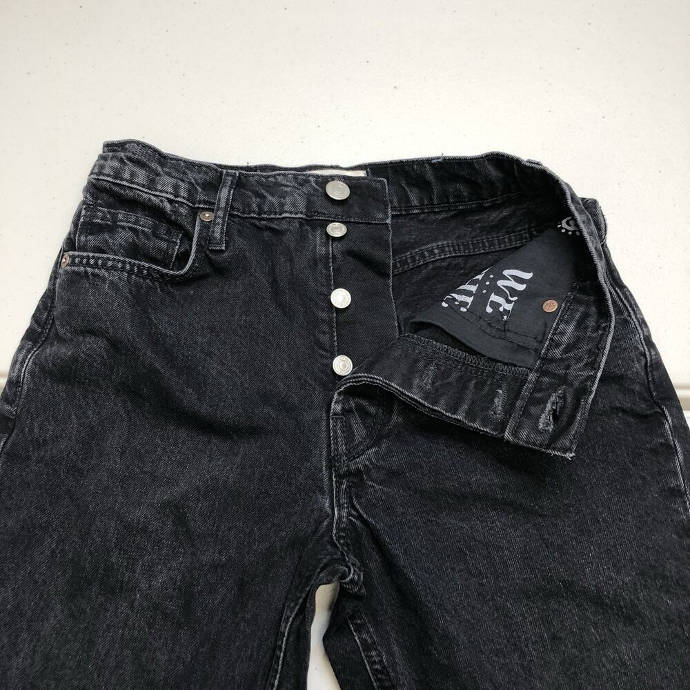 Free People We The Free Jeans Tapered Baggy High Rise Boyfriend Fit Sz 24 Black - Picture 6 of 11